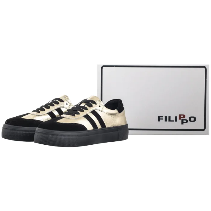 Sneakersy Filippo Złote/Czarne DP6841/25 GO BK – zdjęcie 8