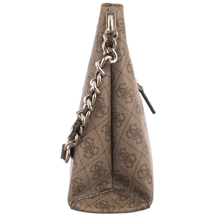 Torebka Guess Izzy Top Zip Shoulder Bag HWSG86 54010 Latte Logo/Brown – zdjęcie 3