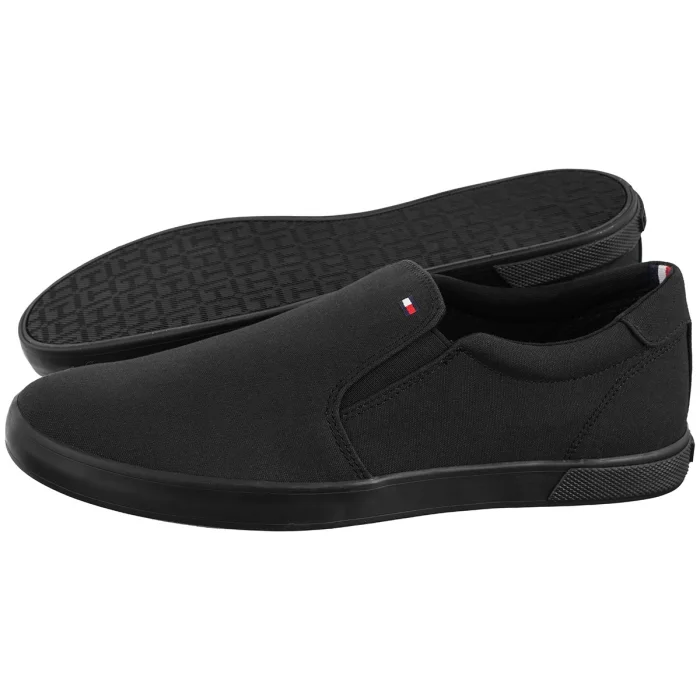 Tenisówki Tommy Hilfiger Iconic Slip On Sneaker FM0FM00597-0GK Triple Black – zdjęcie 1