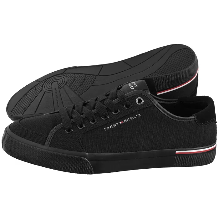 Tenisówki Tommy Hilfiger Core Corporate Vulc Canvas Black FM0FM05398 BDS – zdjęcie 1