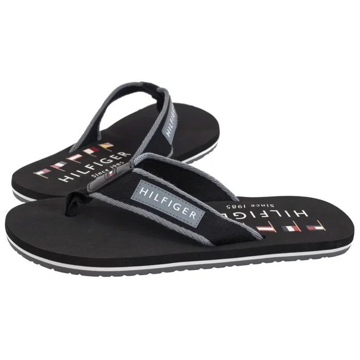 Japonki Tommy Hilfiger Patch Hilfiger Beach Sandal Black FM0FM05435 BDS – zdjęcie 1