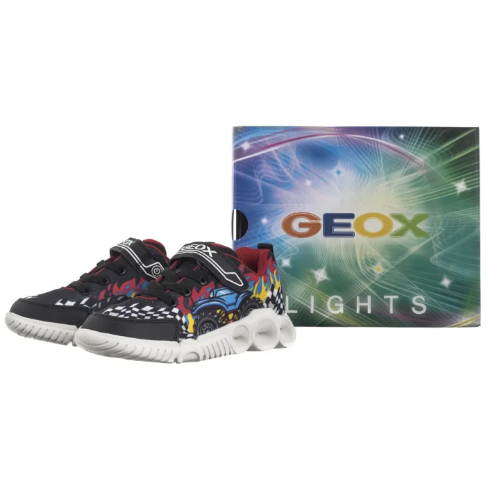 Buty Geox J Wroom B. D -Pr.Mesh + Pr.Dbk Black/Red J55GAD 02ACE C0048 – zdjęcie 8