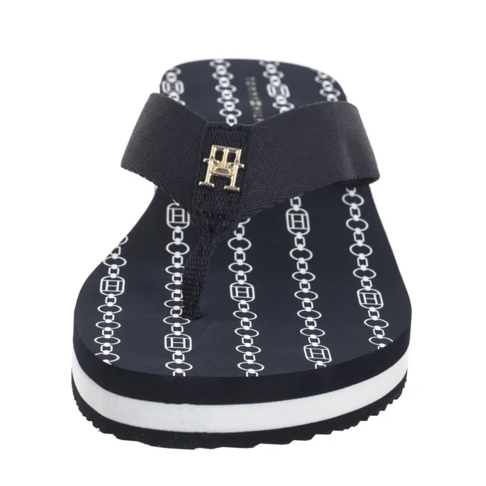 Japonki Tommy Hilfiger Im TH Chainprint Midwedge Sandal Space Blue FW0FW08527 DW6 – zdjęcie 5