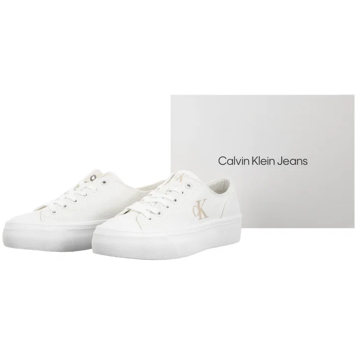 Tenisówki Calvin Klein Vulc Flatform Low Cv Mg Triple Bright White YW0YW01763 01W – zdjęcie 9