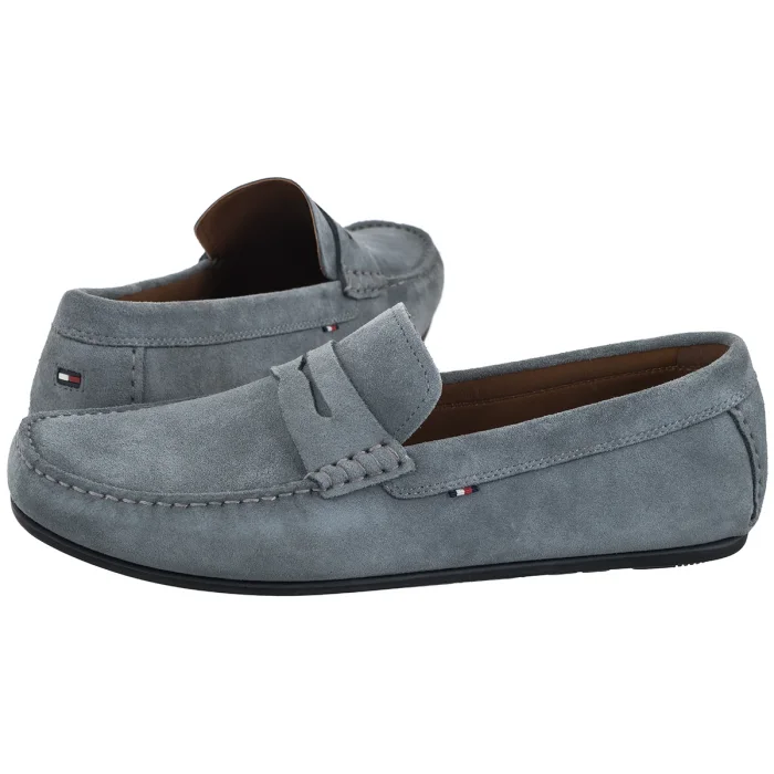 Mokasyny Tommy Hilfiger Casual Hilfiger Suede Driver Overcast Grey FM0FM04998 PN6 – zdjęcie 1