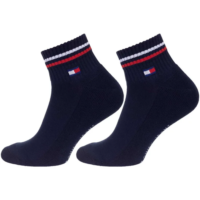 Skarpetki 2 pary Tommy Hilfiger TH Uni Tj Quarter 2P Iconic Dark Navy 701228177 002  – zdjęcie 2