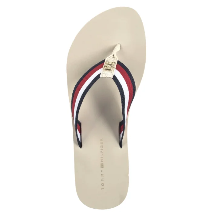 Japonki Tommy Hilfiger TH Corp Mid Wedge Beach Sandal Muslin FW0FW08517 ACJ – zdjęcie 7