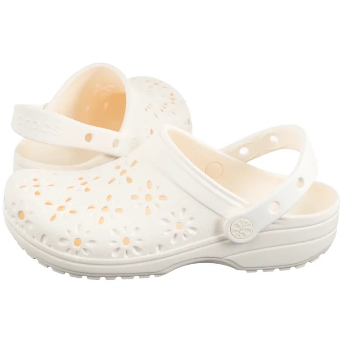 Klapki Crocs Classic Floral Cut Out Clog Chalk 210943-0WV – zdjęcie 1