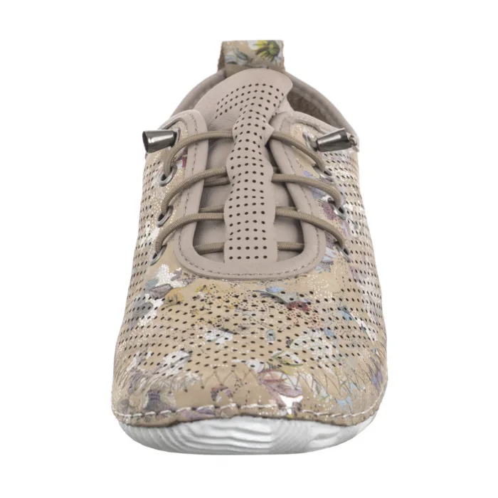 Półbuty Artiker Beżowe Ażurowe w Kwiatki 56C2689 – zdjęcie 4