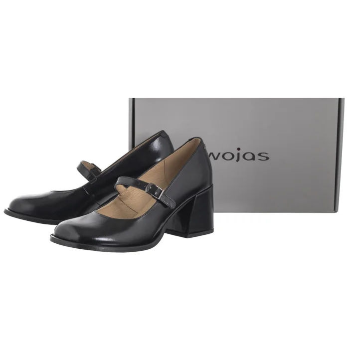 Czółenka Wojas Czarne Lakierowane 35161-51 – zdjęcie 8