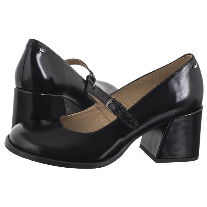 Czółenka Wojas Czarne Lakierowane 35161-51 – zdjęcie 1