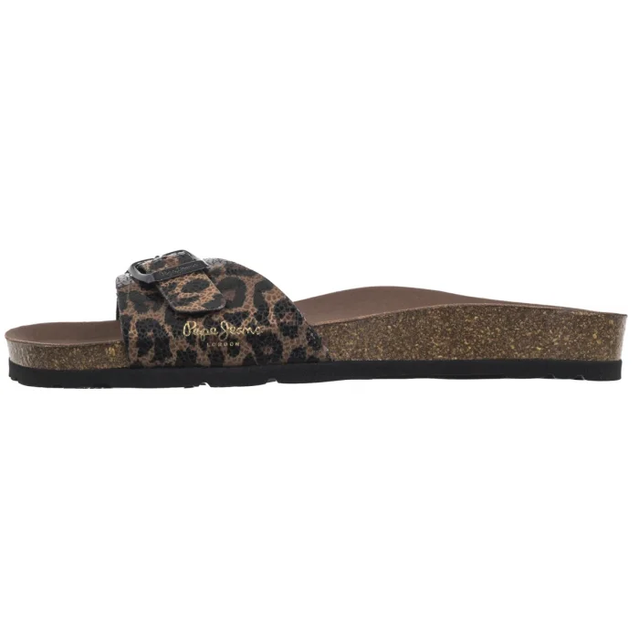 Klapki Pepe Jeans Oban Leopard W Dark Brown PLS90612 898 – zdjęcie 2