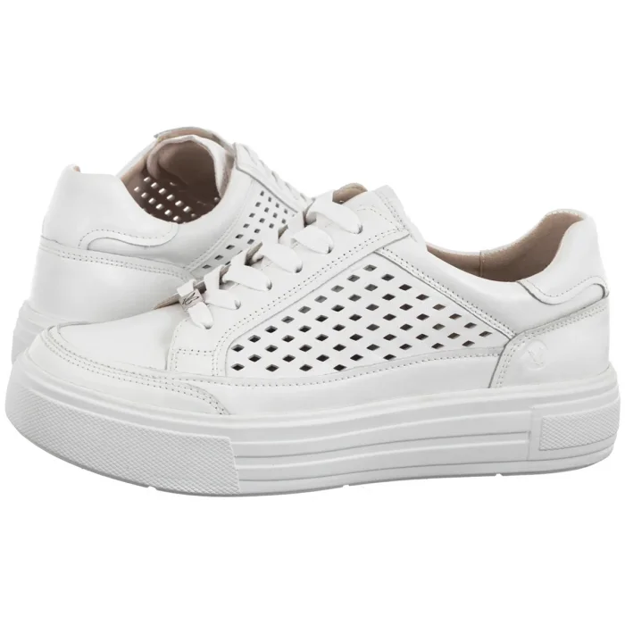 Sneakersy Caprice Białe 9-23719-44 102 White Nappa  – zdjęcie 1