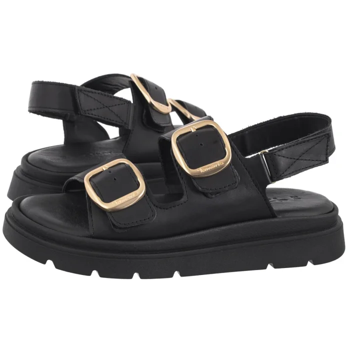 Sandały Tamaris Czarne 1-28233-44 003 Black Leather – zdjęcie 1