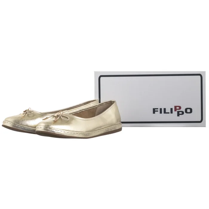 Baleriny Filippo Złote DP6856/25 GO – zdjęcie 8