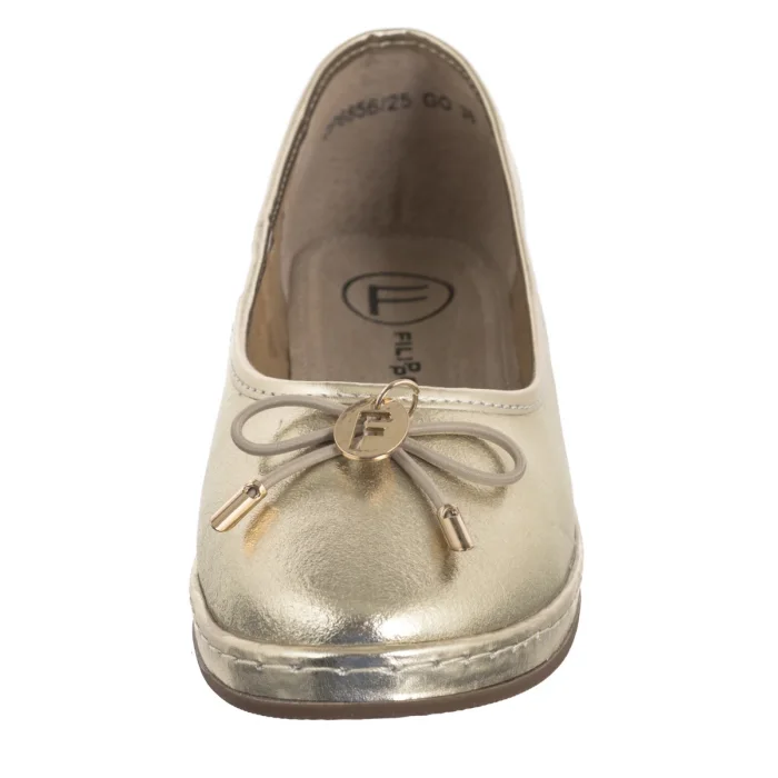 Baleriny Filippo Złote DP6856/25 GO – zdjęcie 4
