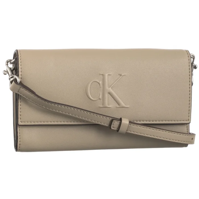 Torebka Kopertówka Calvin Klein Sculpted Long Fold Strap Wallet Crockery LV04K1006G PBF – zdjęcie 1