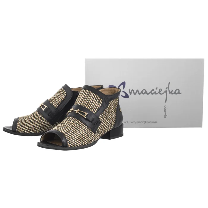 Botki Maciejka Czarne+Beż 06934-39/00-1  – zdjęcie 8