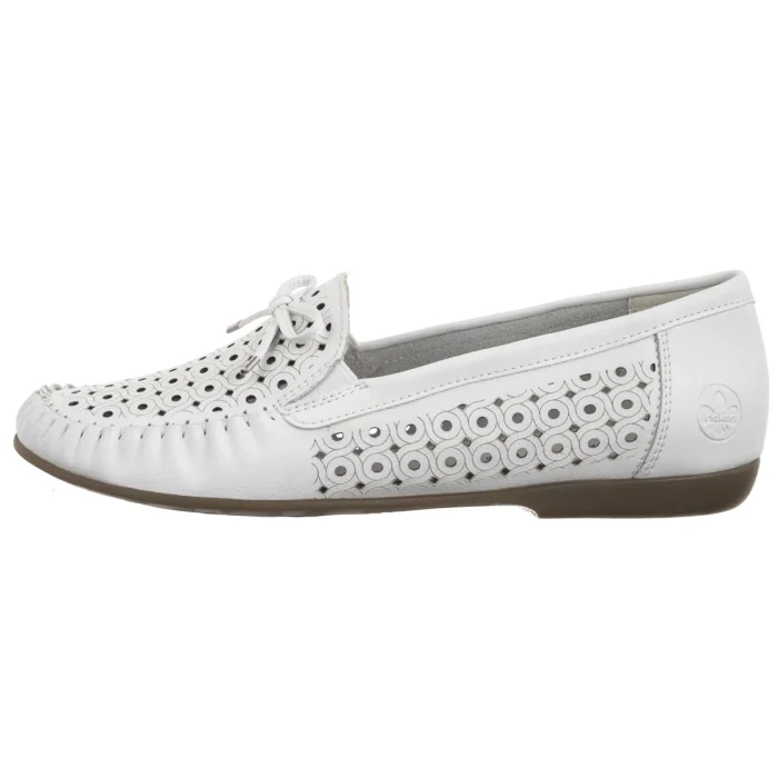 Mokasyny Rieker Białe Ażurowe L6352-80 White – zdjęcie 2