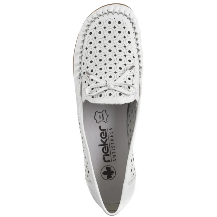 Mokasyny Rieker Białe Ażurowe L6352-80 White – zdjęcie 6