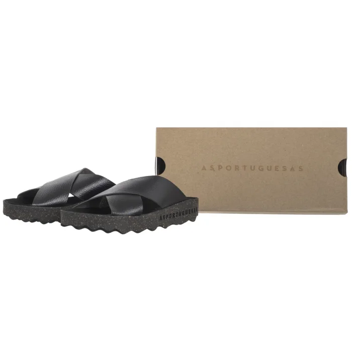Klapki Asportuguesas Cross L Eco Leat Black P018276000