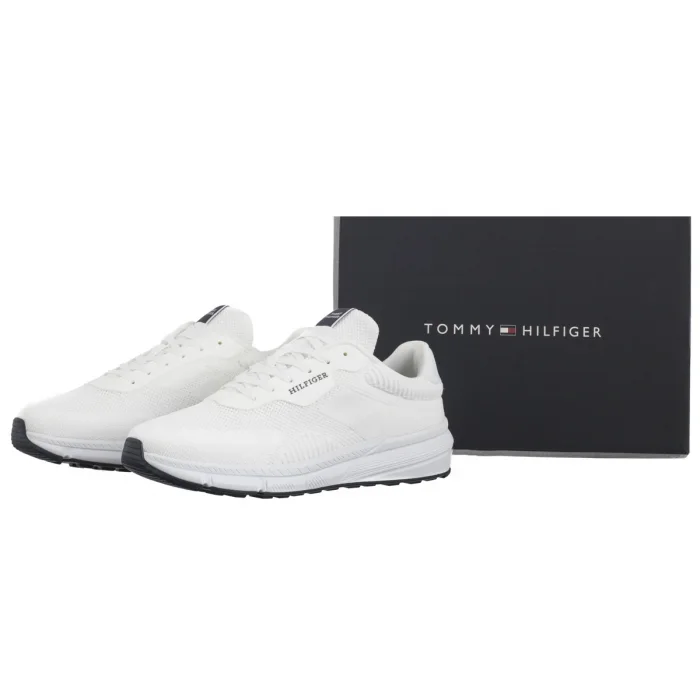 Sneakersy Tommy Hilfiger Lightweight Rwb Knit White FM0FM05423 YBS – zdjęcie 9