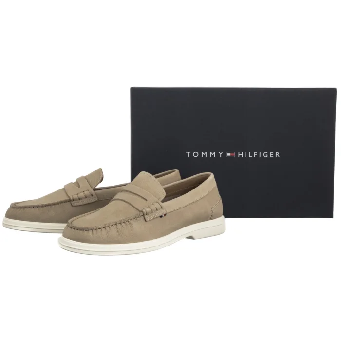 Mokasyny Tommy Hilfiger Tommy Hilfiger Nubuck P Loafer Beige FM0FM05350 AEG – zdjęcie 8