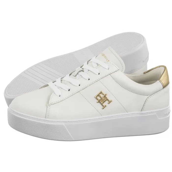 Sneakersy Tommy Hilfiger Platform Court Sneaker Metallics White FW0FW08648 YBS – zdjęcie 1