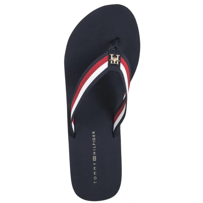 Japonki Tommy Hilfiger TH Corporate Wedge Beach Sandal Space Blue FW0FW08520 DW6 – zdjęcie 6