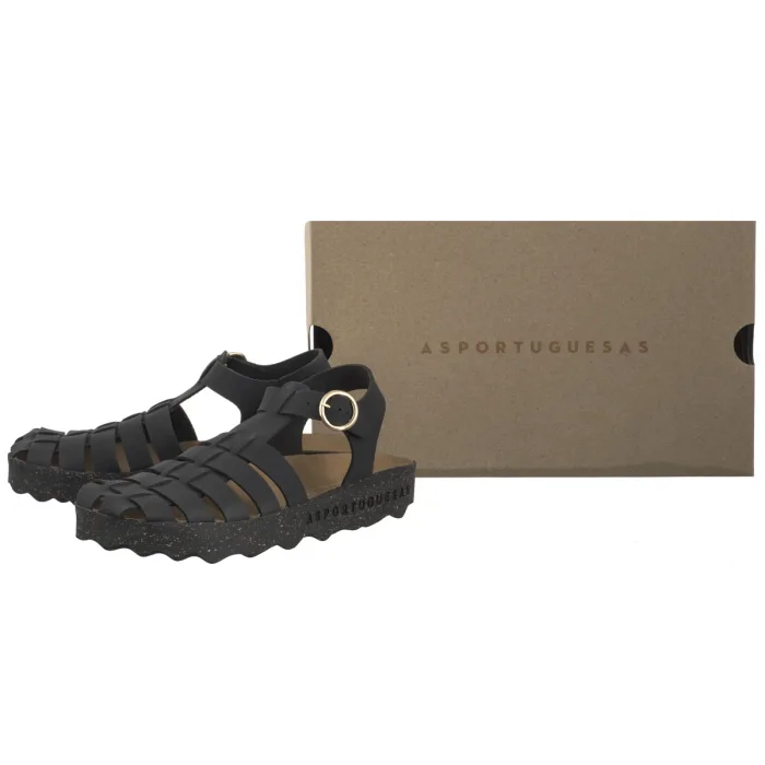 Sandały Asportuguesas Calix L Eco Nubu Black P018277000 – zdjęcie 8