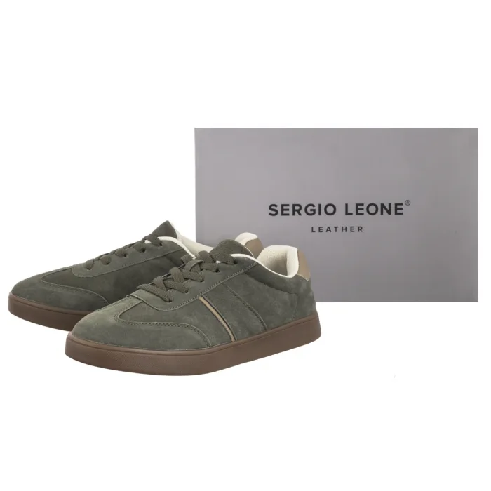 Sneakersy Sergio Leone Oliwkowe SP 112  – zdjęcie 8