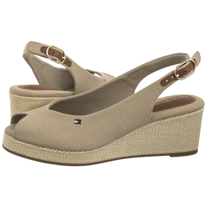 Sandały Tommy Hilfiger Flag Mid Wedge Espad Slingback Horserdish FW0FW08595 ACC – zdjęcie 1