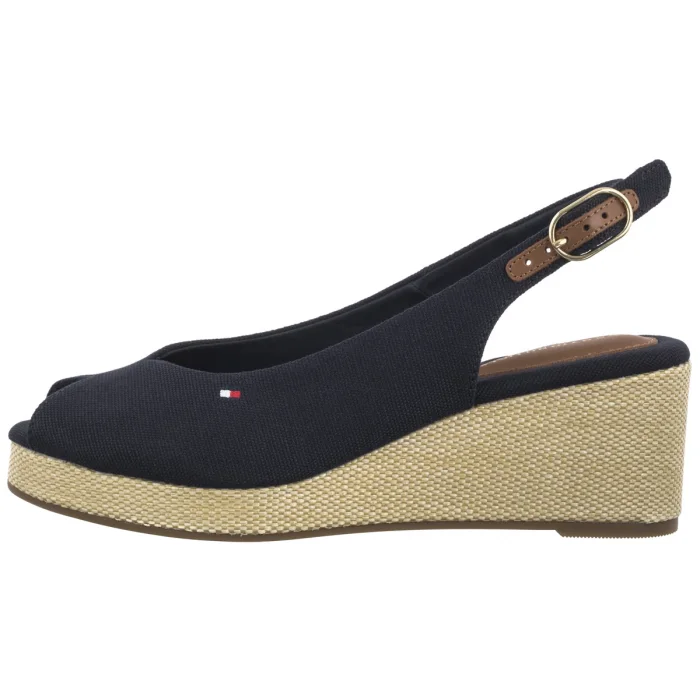 Sandały Tommy Hilfiger Flag Mid Wedge Espad Slingback Space Blue FW0FW08595 DW6 – zdjęcie 2