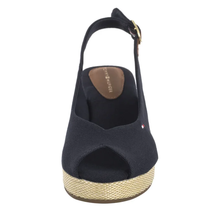 Sandały Tommy Hilfiger Flag Mid Wedge Espad Slingback Space Blue FW0FW08595 DW6 – zdjęcie 4