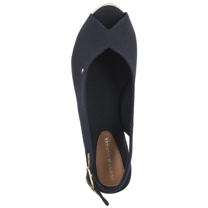 Sandały Tommy Hilfiger Flag Mid Wedge Espad Slingback Space Blue FW0FW08595 DW6 – zdjęcie 6