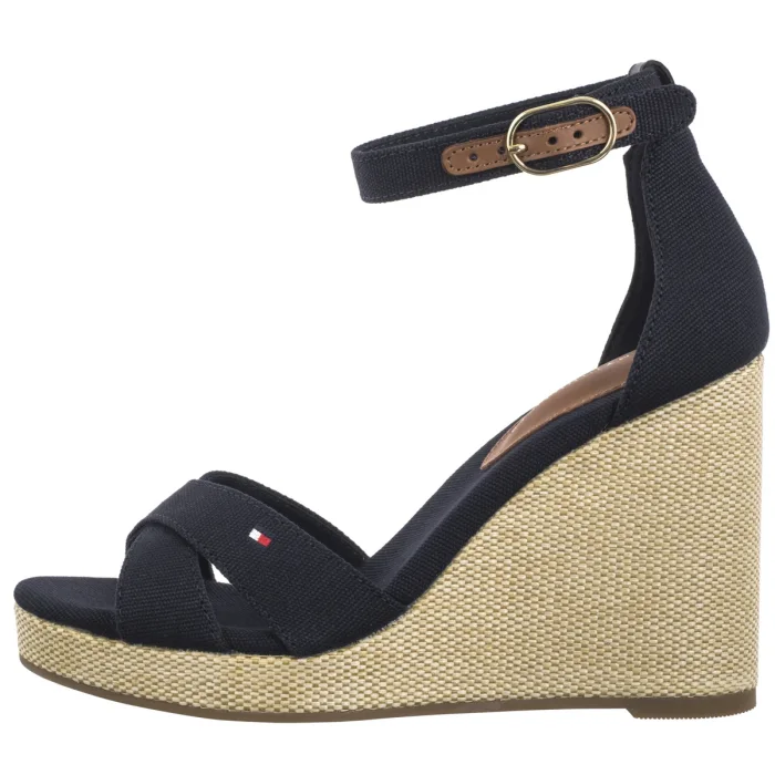 Sandały Tommy Hilfiger Flag High Wedge Espad Crisscross Space Blue FW0FW08661 DW6 – zdjęcie 2