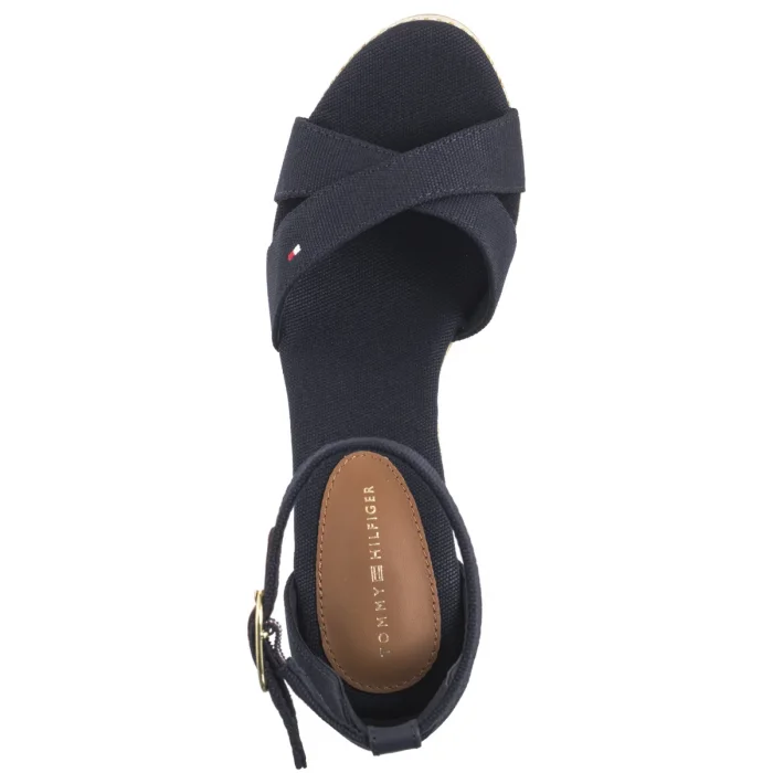 Sandały Tommy Hilfiger Flag High Wedge Espad Crisscross Space Blue FW0FW08661 DW6 – zdjęcie 6