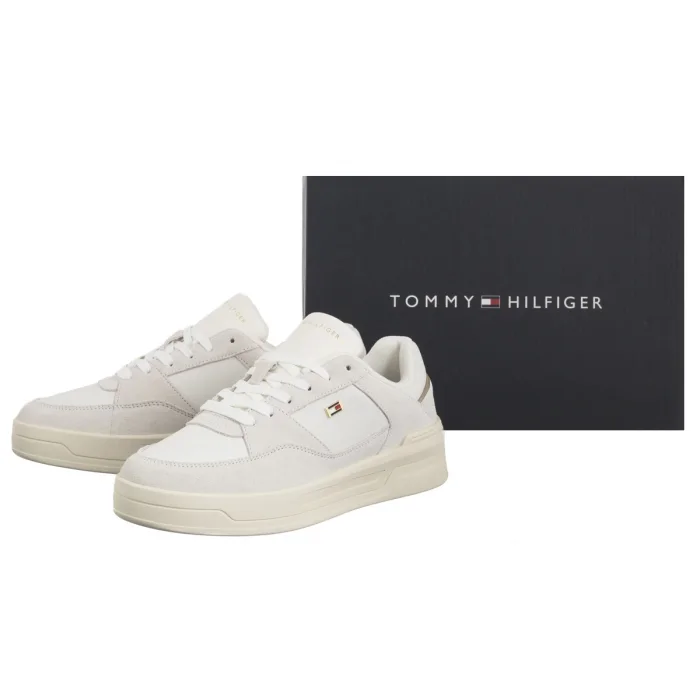 Buty Sportowe Tommy Hilfiger Essential Basket Sneaker Ecru FW0FW08456 YBL – zdjęcie 8