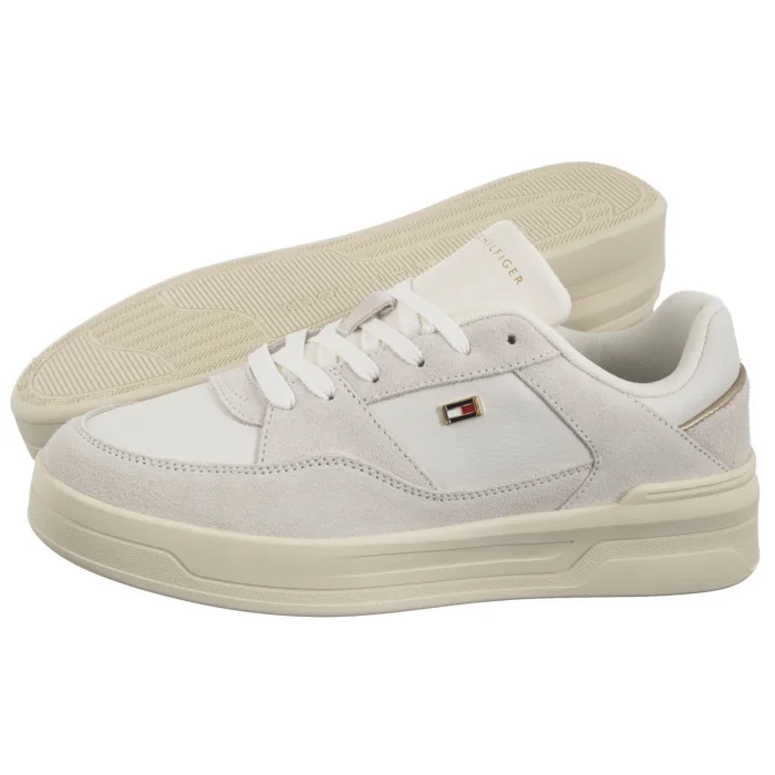 Buty Sportowe Tommy Hilfiger Essential Basket Sneaker Ecru FW0FW08456 YBL – zdjęcie 1