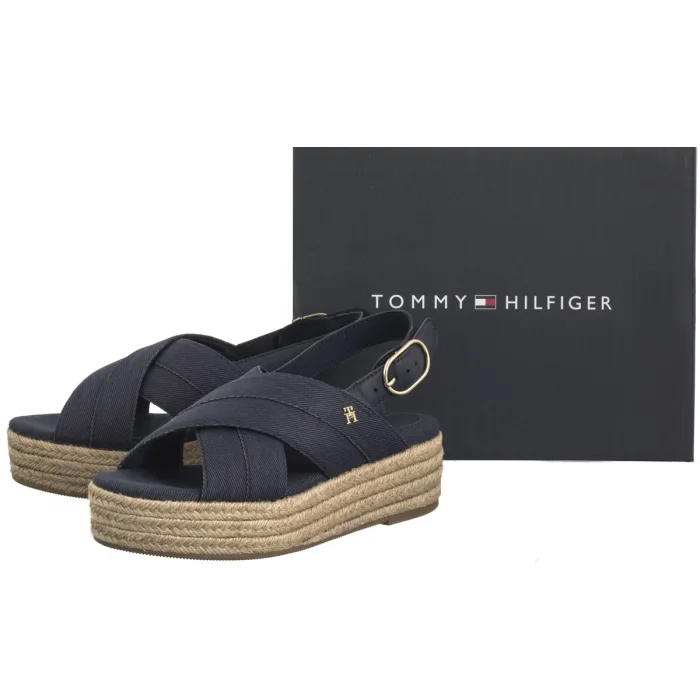 Sandały Tommy Hilfiger Denim Espadrille Platform Sandal Space Blue FW0FW08669 DW6 – zdjęcie 8