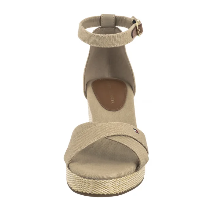 Sandały Tommy Hilfiger Flag Criss-Cros Mid Wedge Espad Horseradish FW0FW08481 ACC – zdjęcie 4