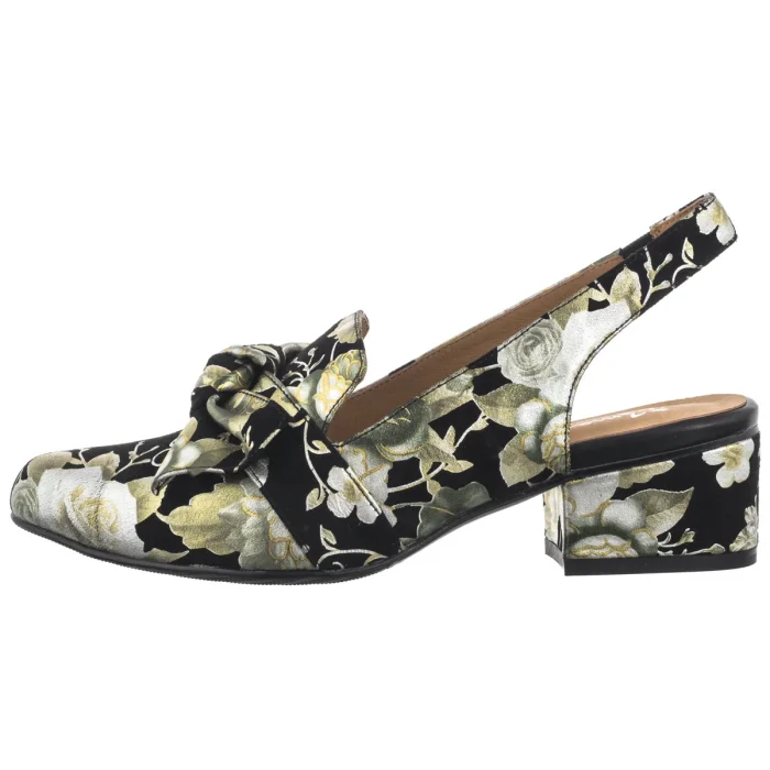 Sandały Maciejka Czarne w Kwiaty Złote N6539-44/00-1 – zdjęcie 2