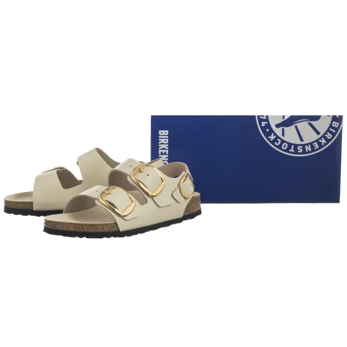 Sandały Birkenstock Milano Big Buckle High-Shine Ecru 1025395 – zdjęcie 6