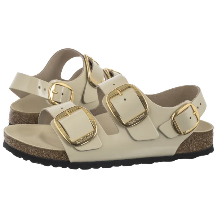 Sandały Birkenstock Milano Big Buckle High-Shine Ecru 1025395 – zdjęcie 1