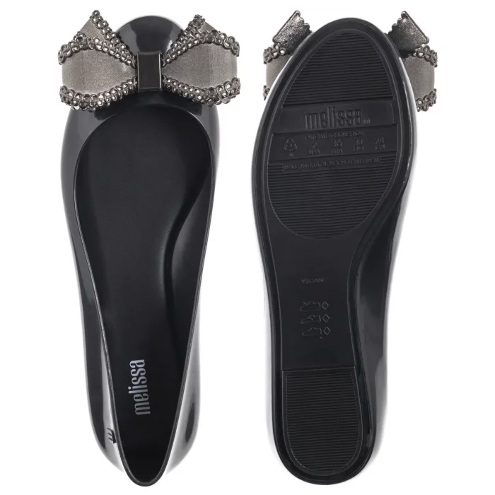 Baleriny Melissa Sweet Love VIII AD 33885 AO323 Black/Metallic Dark Grey – zdjęcie 5