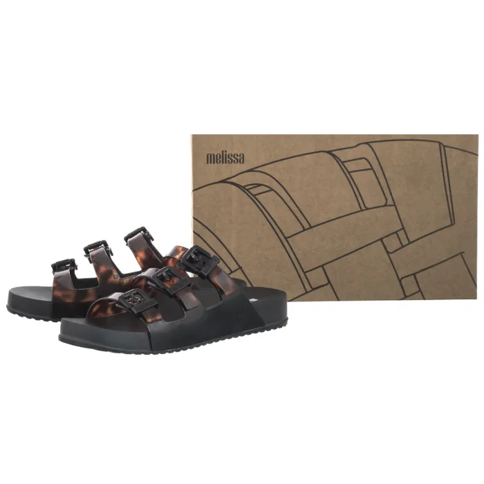 Klapki Melissa Cozy Stripes AD 35943/BC962 Black/Clear Tortoise – zdjęcie 6