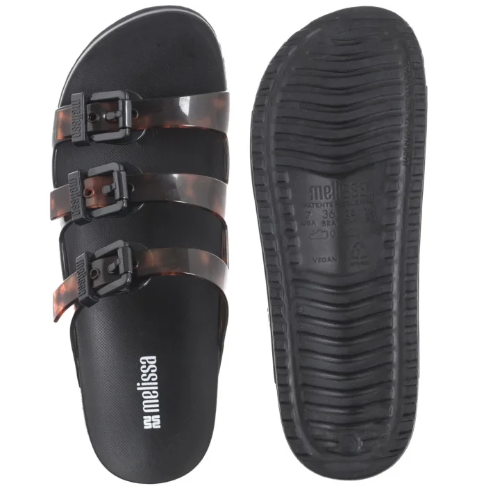 Klapki Melissa Cozy Stripes AD 35943/BC962 Black/Clear Tortoise – zdjęcie 5