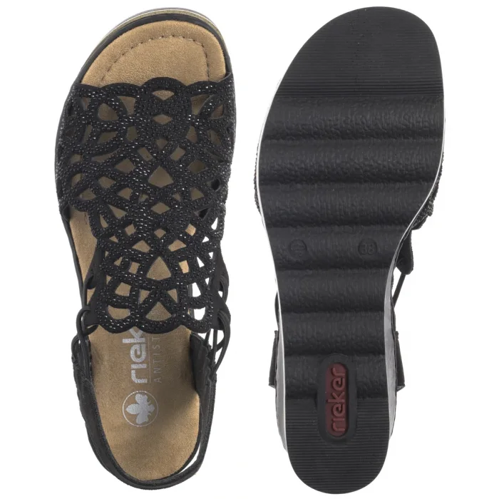 Sandały Rieker Czarne 67465-00 Black – zdjęcie 5