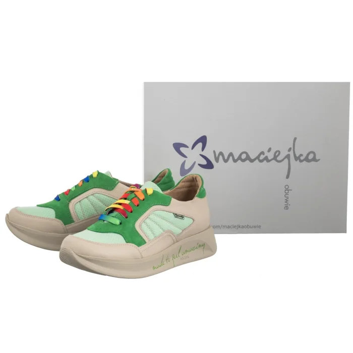 Sneakersy Maciejka Zielone+Beż 06873-09/00-7 – zdjęcie 6