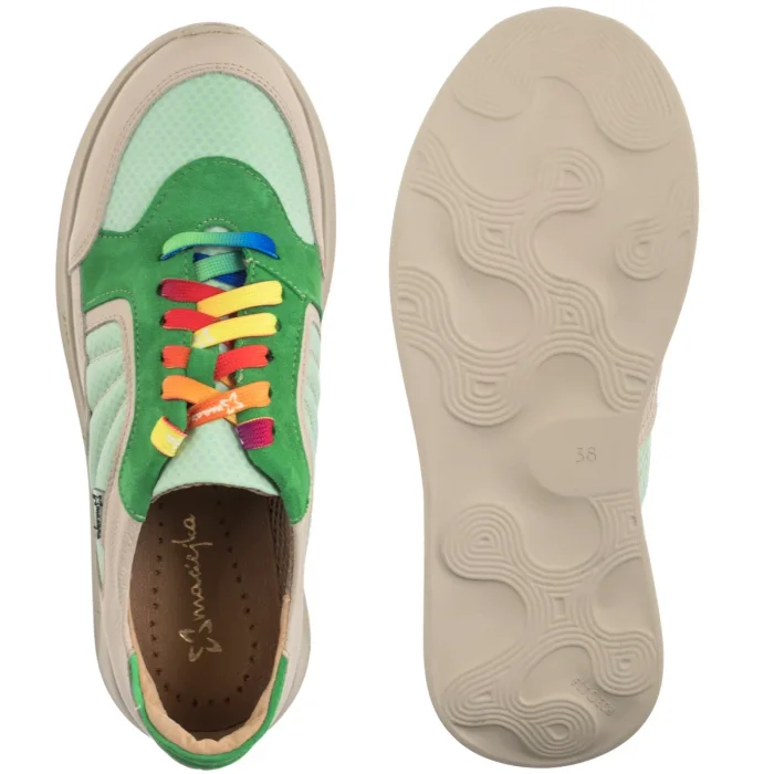 Sneakersy Maciejka Zielone+Beż 06873-09/00-7 – zdjęcie 5